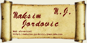 Maksim Jordović vizit kartica